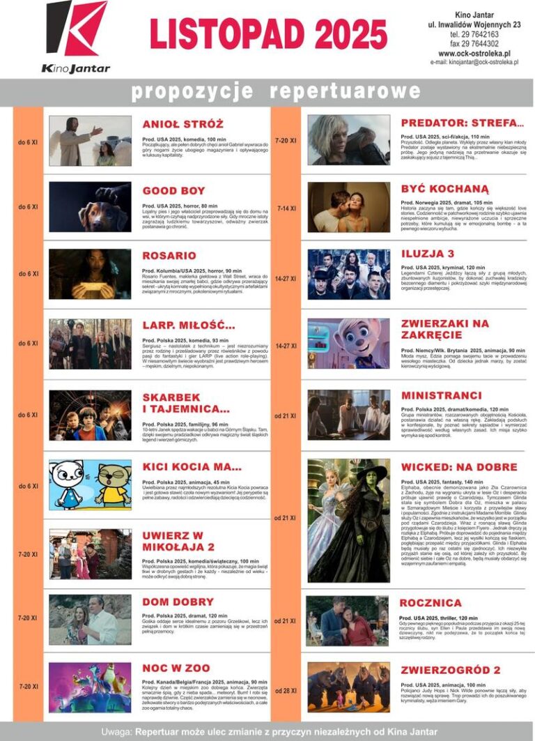 Listopad w kinach: Premiera, których nie możesz przegapić w tym miesiącu